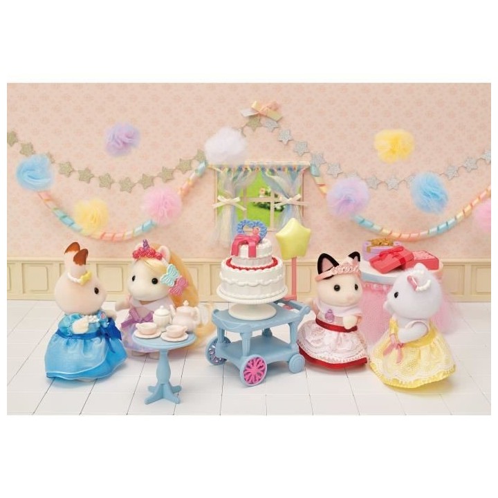 La fille chat bicolore et son goûter d'anniversaire - SYLVANIAN FAMIL