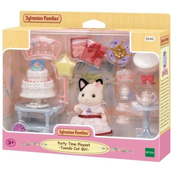 La fille chat bicolore et son goûter d'anniversaire - SYLVANIAN FAMIL