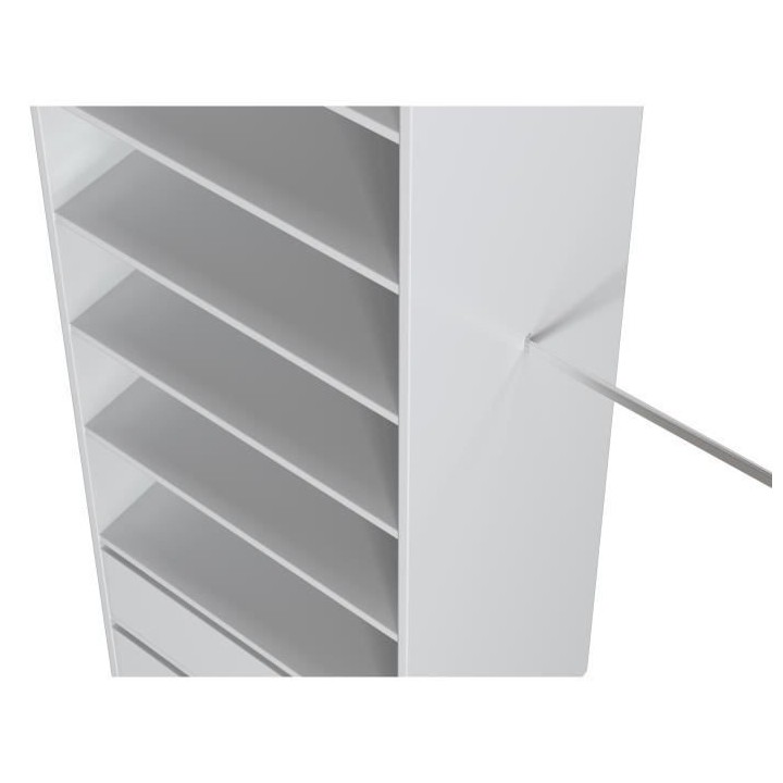 Kit dressing 2 colonnes + 2 penderies + 6 tiroirs - Décor blanc - L 1