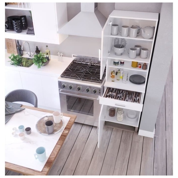 ECO Buffet de cuisine L 60 cm - Blanc mat