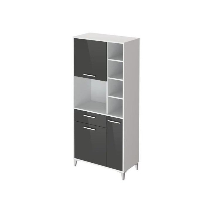ECO Buffet de cuisine L 80 cm - Gris brillant