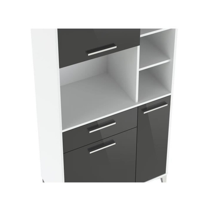 ECO Buffet de cuisine L 80 cm - Gris brillant
