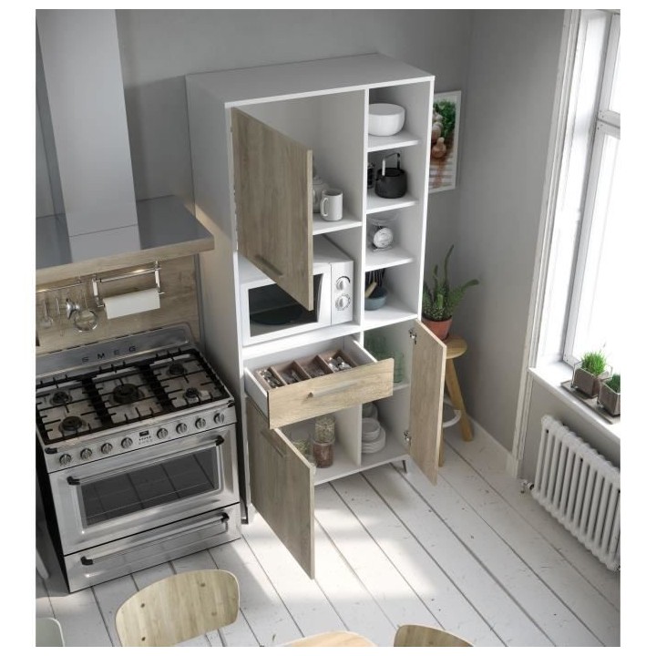 ECO Buffet de cuisine L 80 cm - Décor chene