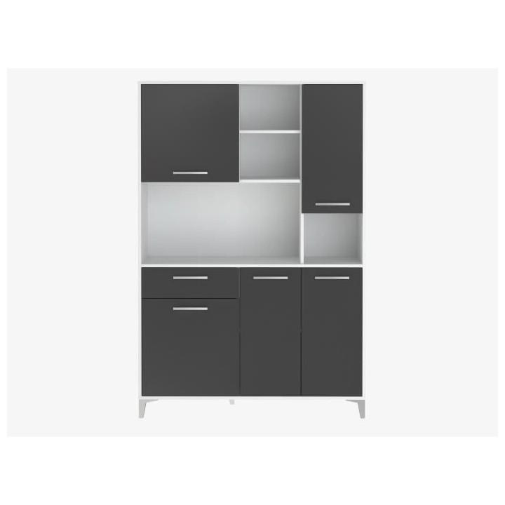 Buffet de cuisine - Gris mat - Style contemporain - 5 portes - ECO - L