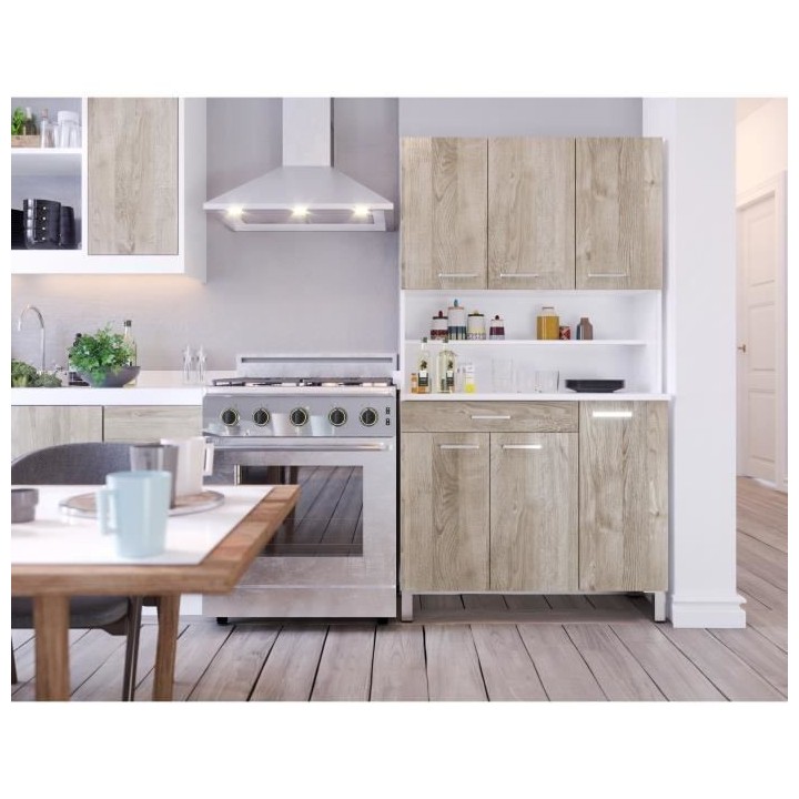 TACOMA Buffet de cuisine L 100 cm - décor chene