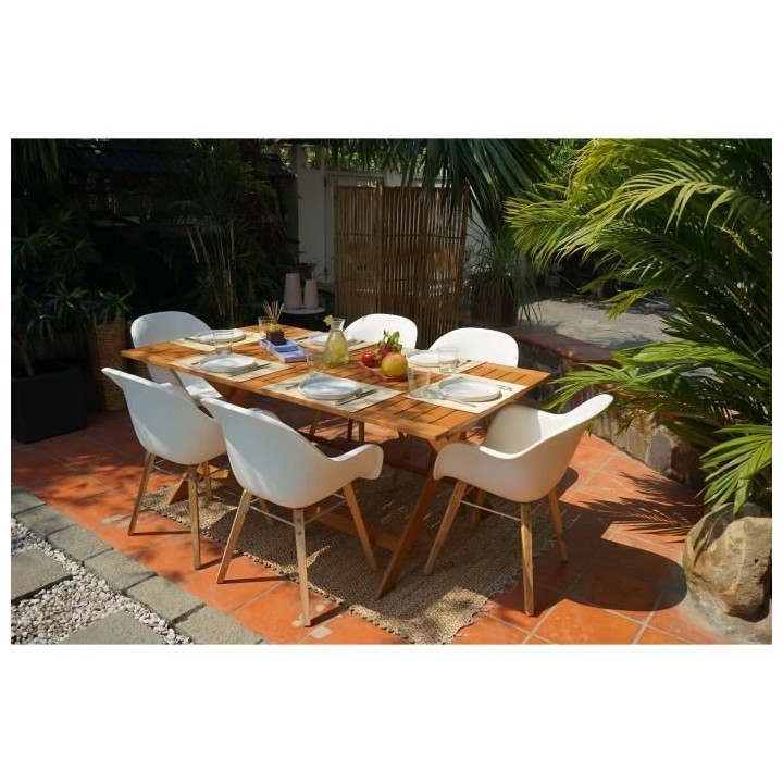 Table de jardin pliante 6 personnes - table 180x100cm en acacia FSC