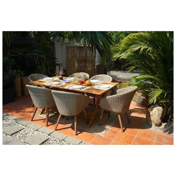 Table de jardin pliante 6 personnes - table 180x100cm en acacia FSC