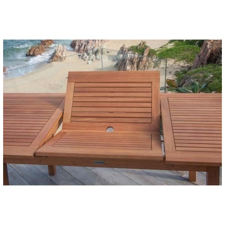 Ensemble repas de jardin 6 personnes - Table extensible 120-180 x 80 c