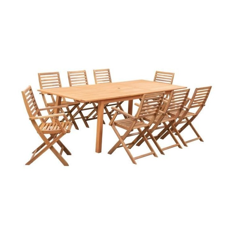 Table de jardin extensible 8 a 10 personnes - 180-240 x 100 x H.75 cm