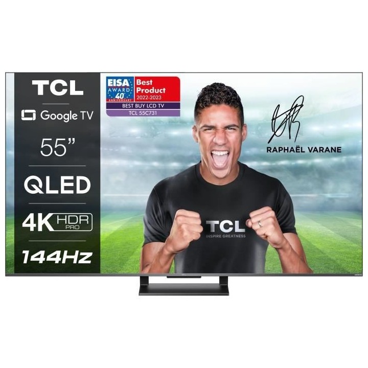 TV QLED TCL 55C731 - 55'' (139cm) 4K UHD - Smart TV Google - Dalle 144