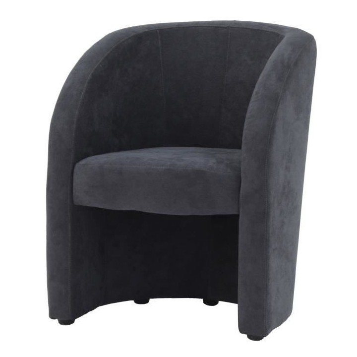 TED Fauteuil - Tissu Gris anthracite - L 59 x P 63 x H 77 cm