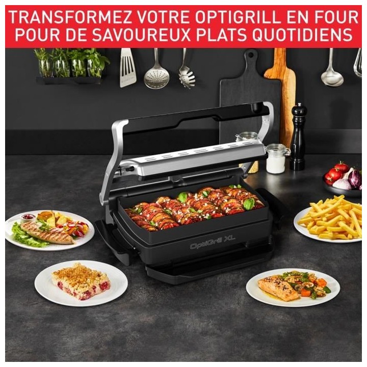 TEFAL GC724D12 Optigrill+ XL Grill viande, 9 programmes, Mode manuel,