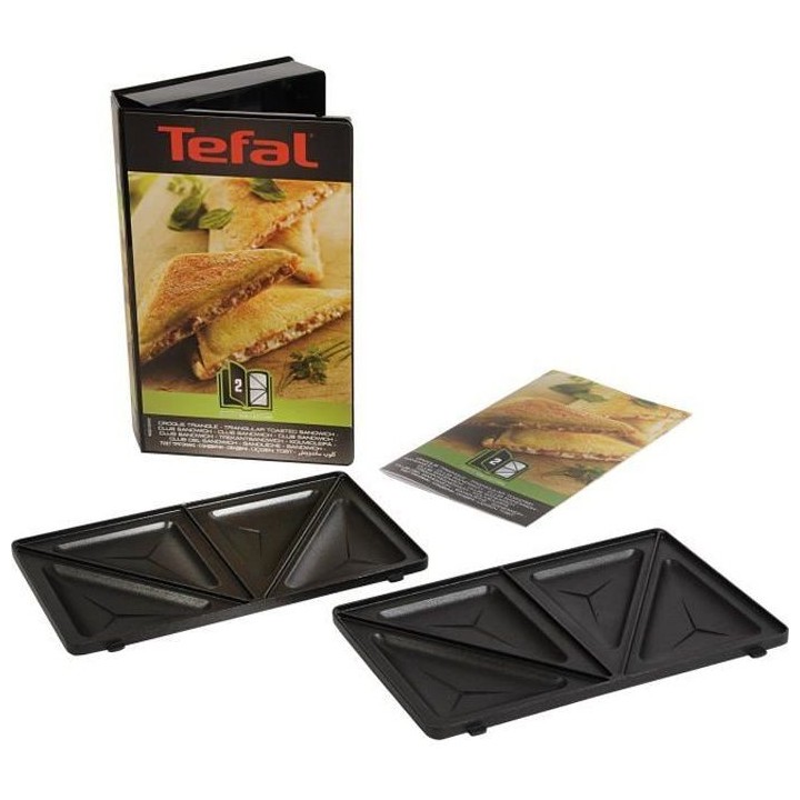 TEFAL Accessoires XA800212 Lot de 2 plaques croque triangle Snack Coll