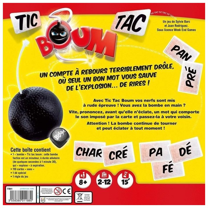 Zygomatic | Tic Tac Boum | Jeu de société | a partir de 8 ans | 2 a