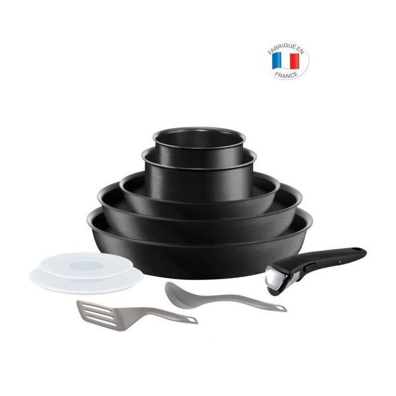 TEFAL L6749402 INGENIO EXCEPTION Noir Batterie de cuisine 10 pieces revetement anti-adhésif tous feux dont induction