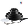 TEFAL L6749402 INGENIO EXCEPTION Noir Batterie de cuisine 10 pieces revetement anti-adhésif tous feux dont induction