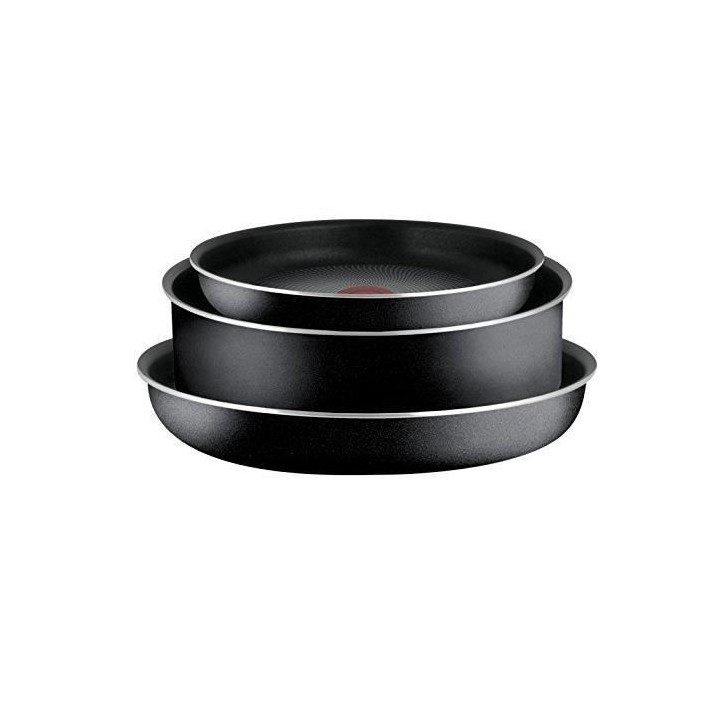 TEFAL INGENIO ESSENTIAL Noir Set de 3 Pieces Poeles 22/26 cm + Sauteus