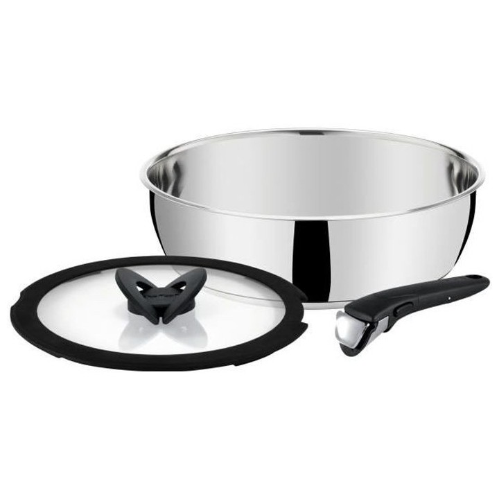 TEFAL Sauteuse 24 cm Ingenio Pro + couvercle + poignée - Tous feux do