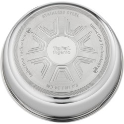 TEFAL Sauteuse 24 cm Ingenio Pro + couvercle + poignée - Tous feux dont Induction - Inox