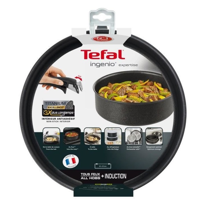 TEFAL L6503602 Ingenio Expertise Sauteuse 26 cm, Induction, Antiadhés