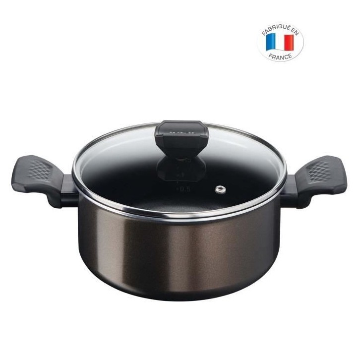 TEFAL B5544402 Easy Cook&Clean Faitout 20 cm (3 L) + couv, Antiadhési
