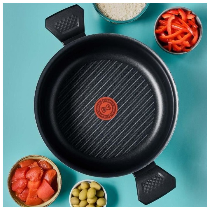 TEFAL B5544402 Easy Cook&Clean Faitout 20 cm (3 L) + couv, Antiadhési