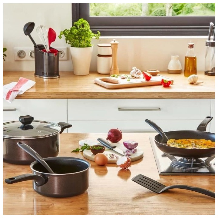 TEFAL B5544402 Easy Cook&Clean Faitout 20 cm (3 L) + couv, Antiadhési