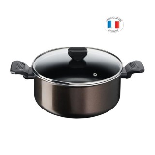 TEFAL B5544602 Easy Cook&Clean Faitout 24cm (4,7L) + couv, Antiadhési