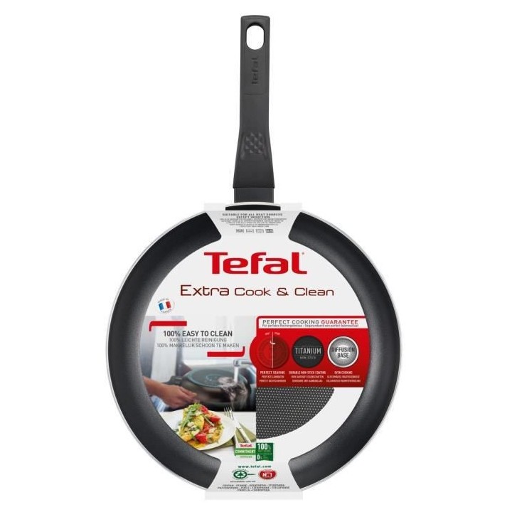 TEFAL B5540602 Easy Cook&Clean Poele 28 cm, Antiadhésive, Tous feux s