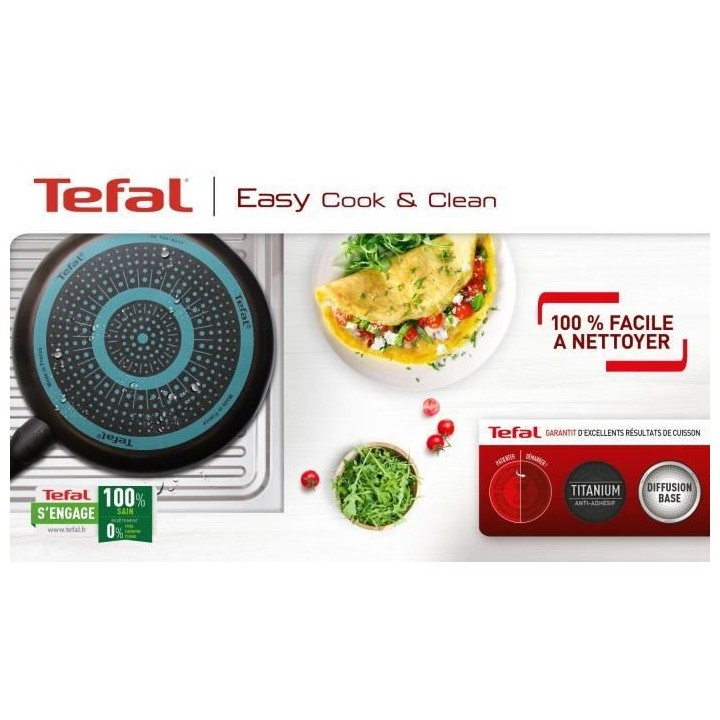 TEFAL B5542702 Easy Cook&Clean Casserole 14 cm (1 L), Antiadhésive, T