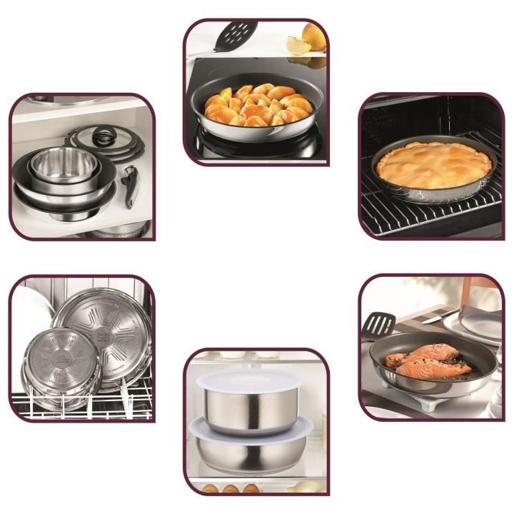 TEFAL L9410602 INGENIO PREFERENCE Poele 28 cm inox non revetu/Compatib