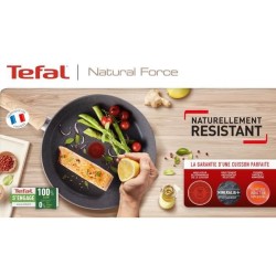 TEFAL G2662902 NATURAL FORCE casserole 18 cm/2,1 L, revetement antiadhésif Mineralia+, tous feux dont induction