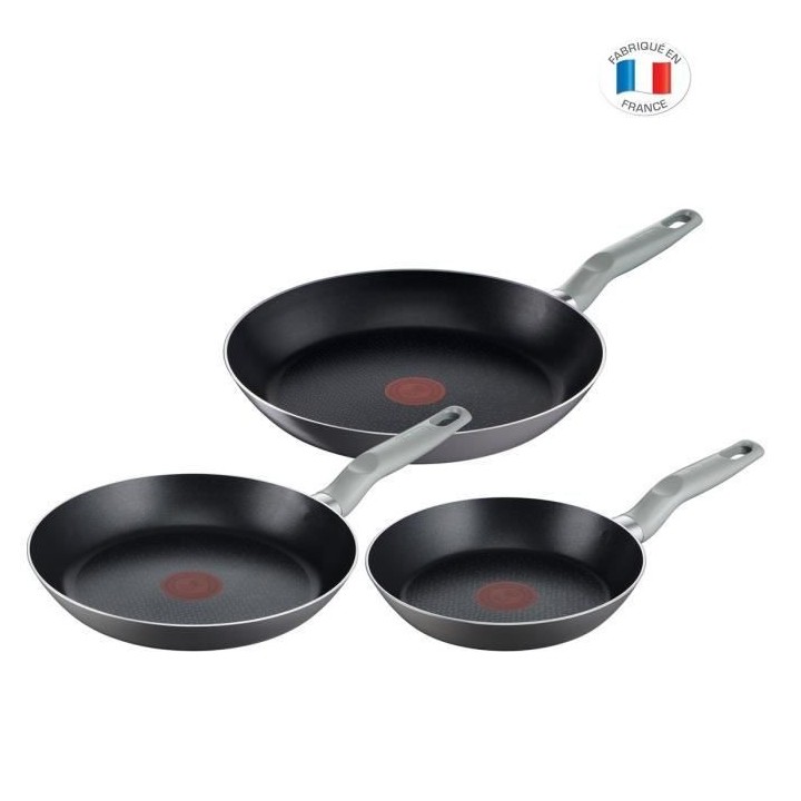 TEFAL B5839002 Air Cook set 3 poeles 20,24,28 cm, antiadhésives, fabr