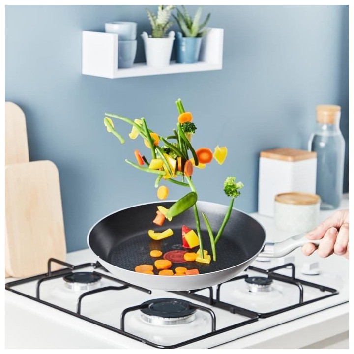 TEFAL B5839002 Air Cook set 3 poeles 20,24,28 cm, antiadhésives, fabr