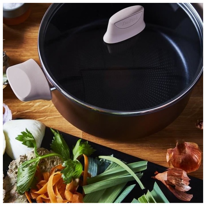 TEFAL G2544602 Faitout 24 cm ECO-RESPECT - antiadhésive - Tous feux d