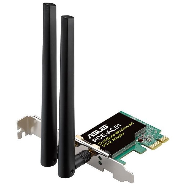 Asus PCE-AC51 Carte réseau PCI Express Wi-Fi AC 750 Mbps Double Bande