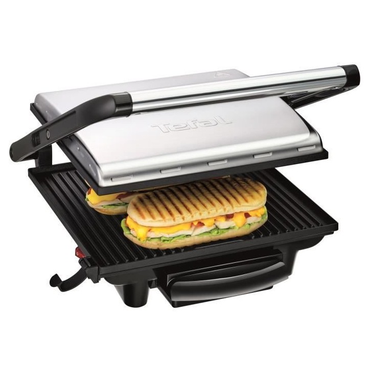 TEFAL GC241D12 Gril multifonction viande et panini, 2000 W, Presse a p