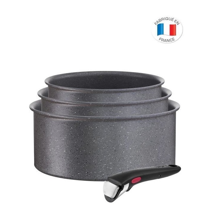 TEFAL L3969002 Ingenio Natural Force Lot 3 casseroles 16/18/20 cm + po