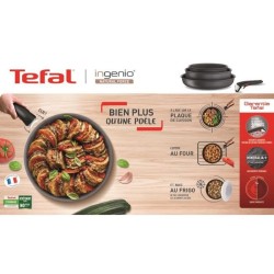 TEFAL L3969002 Ingenio Natural Force Lot 3 casseroles 16/18/20 cm + poignée antiadhésif, tous feux dont induction