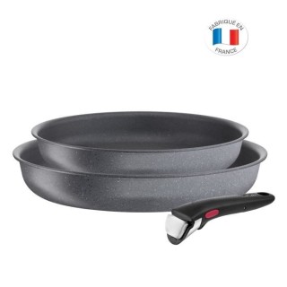 TEFAL L3969102 Ingenio Natural Force Lot 2 poeles 24/28 cm + poignée
