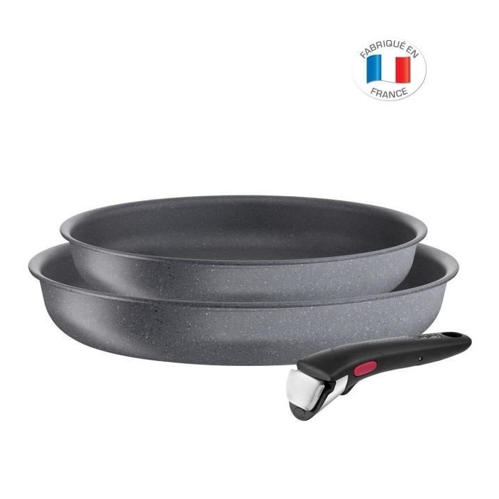 TEFAL L3969102 Ingenio Natural Force Lot 2 poeles 24/28 cm + poignée