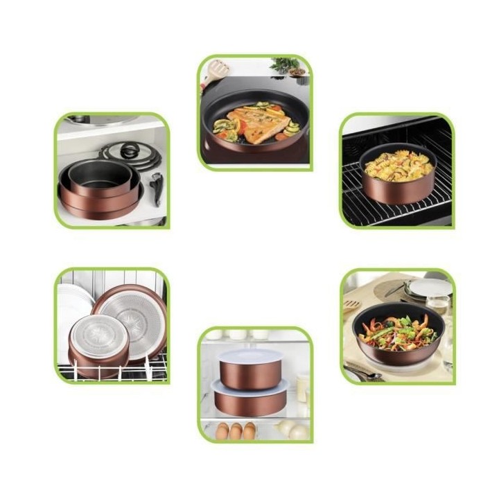 TEFAL L6759103 Ingenio Eco-Respect Set 2 poeles 22/26 cm, Revetement a