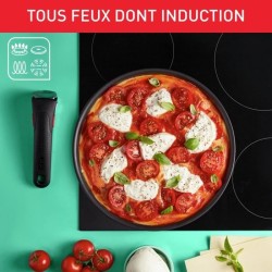 TEFAL L7619002 Ingenio Daily Chef Gris foncé Lot 8 pieces, 1 poele 26cm, 1 casserole 20 cm, 1 sauteuse 24 cm, 1 couvercle 20-26