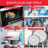 TEFAL L7619002 Ingenio Daily Chef Gris foncé Lot 8 pieces, 1 poele 26cm, 1 casserole 20 cm, 1 sauteuse 24 cm, 1 couvercle 20-26