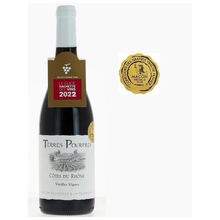 Terres Pourpres 2020 Côtes du Rhône Vieilles Vignes - Vin rouge de l