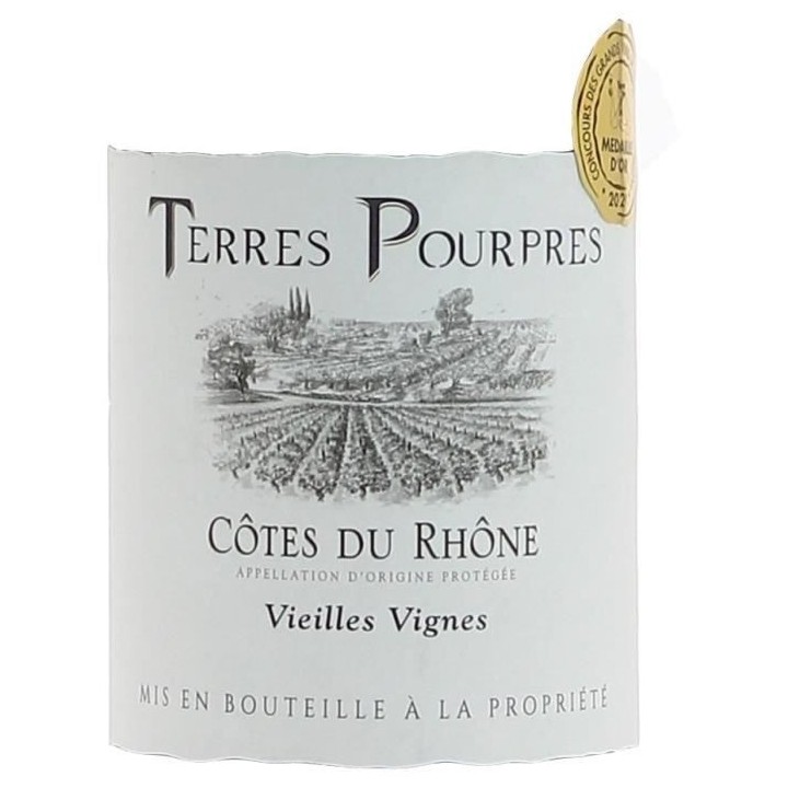 Terres Pourpres 2020 Côtes du Rhône Vieilles Vignes - Vin rouge de l