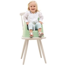 Rehausseur de chaise THERMOBABY Tudi - de 6 a 36 mois - Harnais de sécurité 3 points - Vert céladon