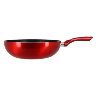 TheKitchenette Wok 28 cm - Rouge - Aluminium - Tous feux dont inductio