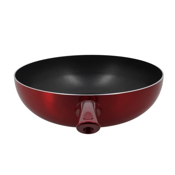 TheKitchenette Wok 28 cm - Rouge - Aluminium - Tous feux dont inductio