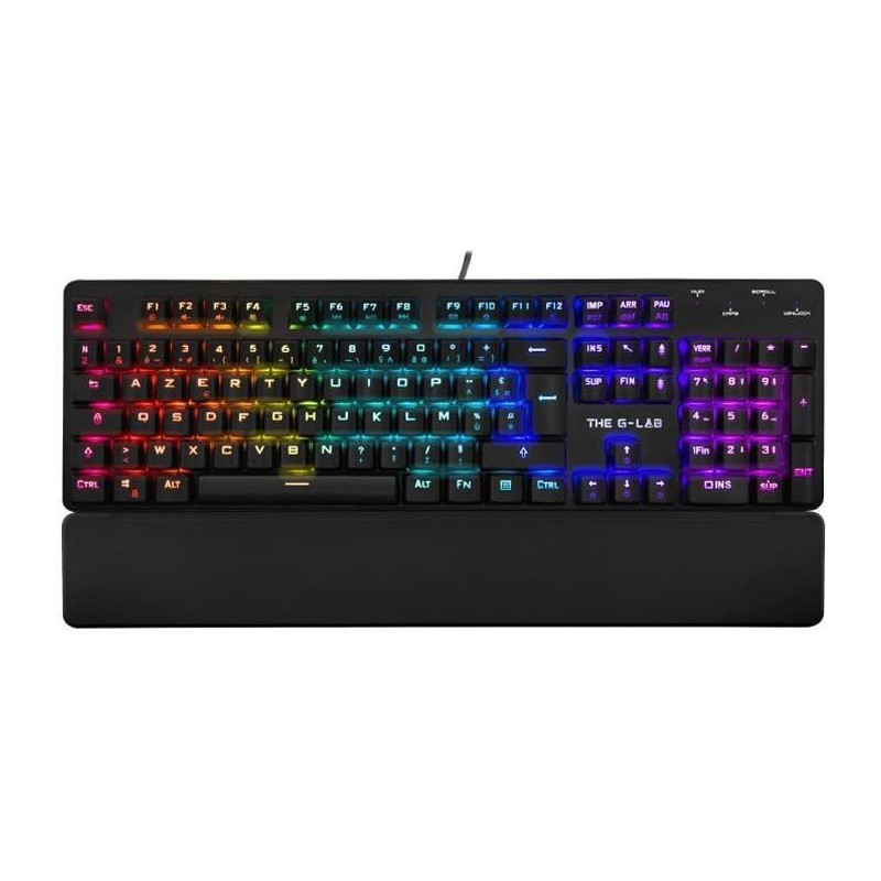 THE G-LAB KEYZ RUBIDIUM CLAVIER MÉCANIQUE RED SWITCH ET RGB COMPLeTEMENT PERSONNALISABLE AVEC REPOSE-POIGNET - AZERTY